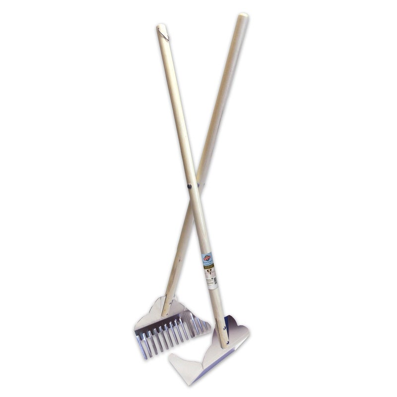 Gnawsome Spotty Easy Pet Dog Waste Pick Up Metal Tray Lightweight Scissor Pooper Scooper with Rake - Image 1